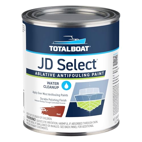 TotalBoat JD Select Ablative Antifouling Bottom Paint for Fiberglass, Wood and Steel Boats (Red, Quart)