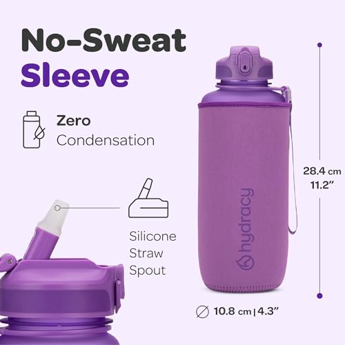 Image of Hydracy Water Bottle with Straw and Time Marking, 2 Litre Water Bottle, BPA-Free Drinking Bottle, Leak-Proof Sports Bottle, Condensation-Free for Sports and Outdoor Use