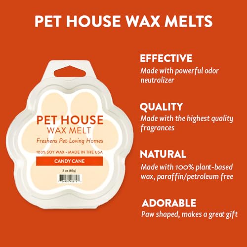 Image of Pet House Candy Cane Scented Holiday Wax Melts - Natural, Long-Lasting, Plant Based Pet Friendly Holiday Wax Melts Pack of 2