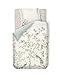 Pip Studio Set di biancheria da letto in percalle Okinawa, colore bianco, 155 x 220 cm + 80 x 80 cm, motivo uccelli