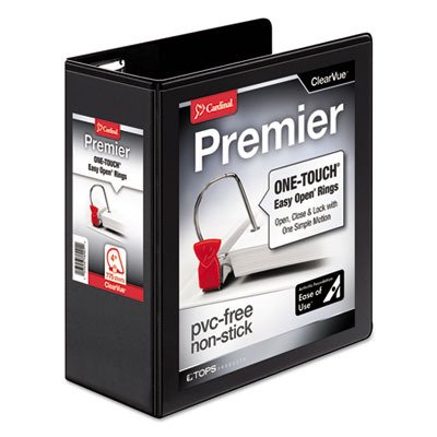 CardinalClearVue EasyOpen D-Ring Binder - Letter - 8.5amp;quot; x 11amp;quot; - 775 Sheet - 4amp;quot; Capacity - 1 Each - Black