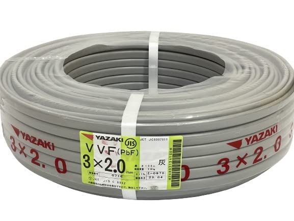 Amazon.co.jp: YAZAKI 矢崎 VVFケーブル 3×2.0mm 100m : 産業・研究