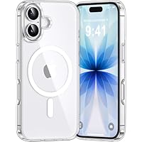 Opkiegrn Coque pour iPhone 17, Compatible avec MagSafe Recharge sans Fil, Protection Antichoc, Anti-Jaunissement,Dos Anti Rayures PC Magnétique Étui Housse pour IP 17,Transparent