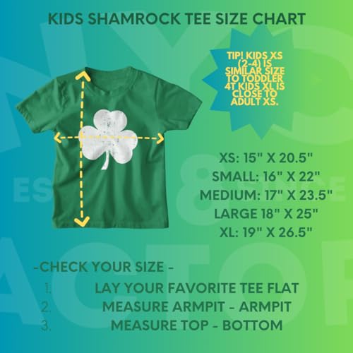 USA Screen Printed Shamrock Youth T-Shirt Distressed Tee Kids Irish Green2