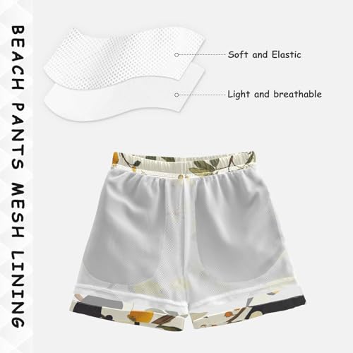 Boys Beach Board Shorts Tiger Skin Parrot Bird Swim Trunk Teen Swimwear4