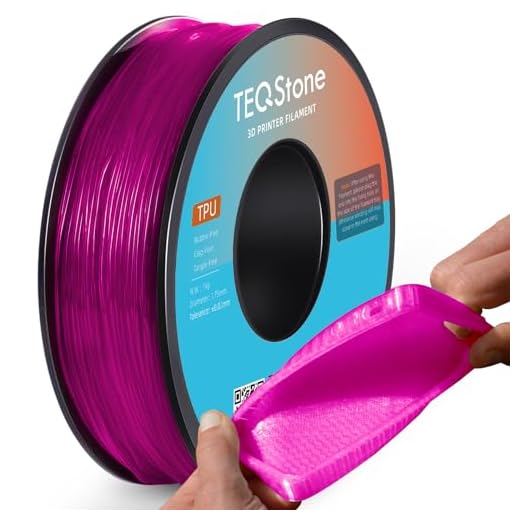 TEQStone TPU Filament 1.75mm 1Kg Pink Spool 95A Flexible Soft 3D Printer Filament Consistent Diameter +/-0.03mm in Vacuum Package