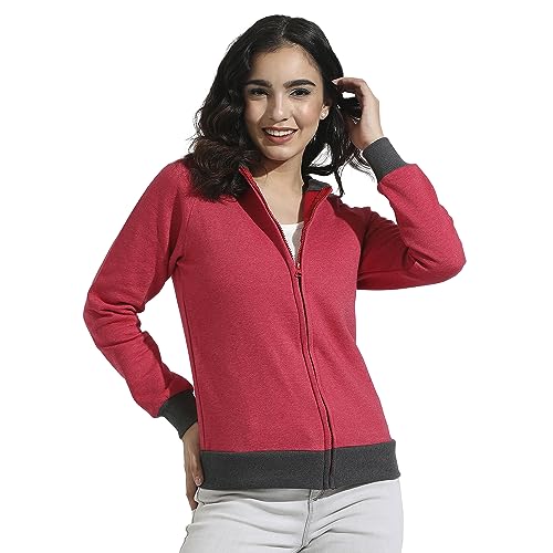 Image of Campus Sutra Women Cotton Regular Fit Hooded Sweatshirt
