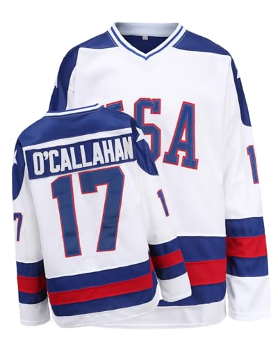 Hockey Jersey of USA 1980 Olympic Team Jerseys #17 Jack OCallahan Stitched Letters and Numbers White S-XXXL