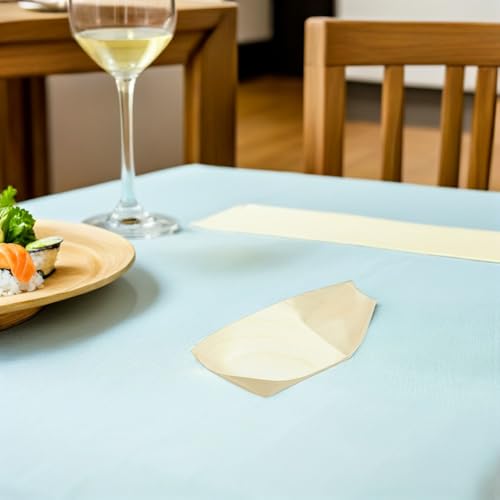 STOBAZA 200 placas de sushi de madera 13.5cm x 7.7cm miniatura 6