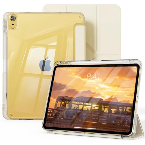 Étui iPad 11 transparent avec porte-crayon et support Y pour iPad 10e génération