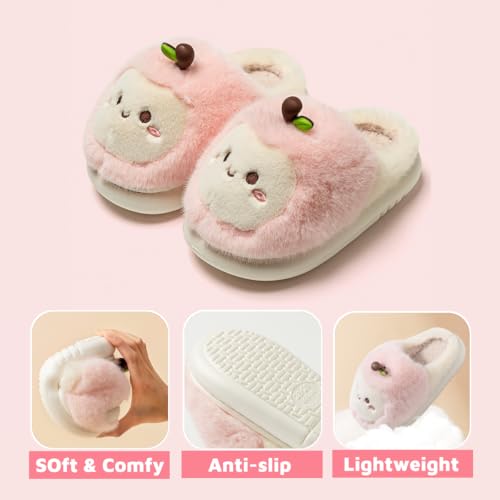 Cute Apple Fuzzy Slippers for Women, Womens Fluffy Plush Warm Memory Foam House Slippers4
