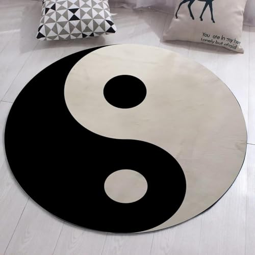 Image of Sifa Carpet Modern Round Area Rug - Hand-Tufted with 100% NZ Wool, Thick & Soft Circular Carpet for Living & Dining Room, Weight -10 Pund, Size-4x4 Feet (48x48 Inch Round)
