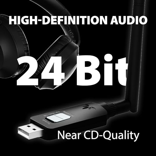 Avantree DG60P: Long Range USB Bluetooth 5.3 Adapter for PS5, PS4, PC, Laptop, and Mac – Low Latency 24-bit HD Audio Dongle for Headphones and Speakers