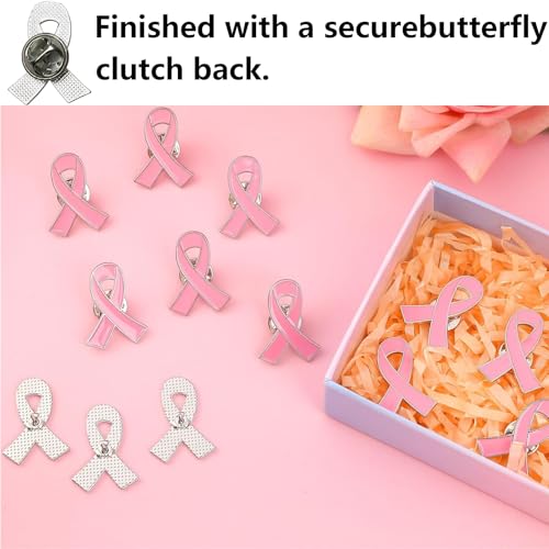 30 قطعة من بروش التوعية بشريط بينك ودبابيس طية صدر السترة من خليط معدني مقاوم للاهتراء ومتين للمناسبات الخيرية وجمع التبرعات لحملة سرطان الثدي