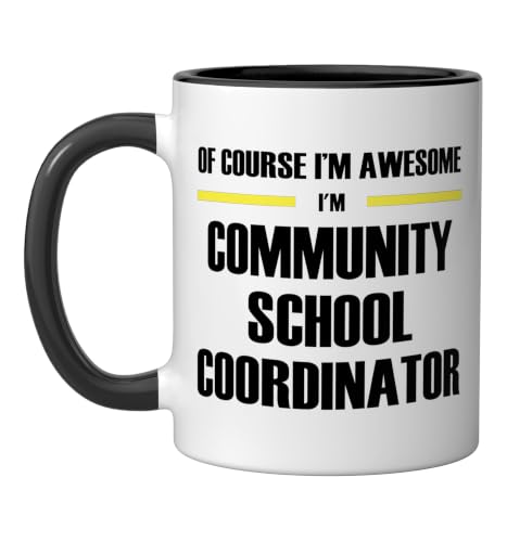 The Awesome Community School Coordinator Ceramic Mug, Black/White, 11oz