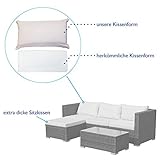 SVITA Queens 2020 Poly Rattan Sitzgruppe Couch-Set Ecksofa Sofa-Garnitur Gartenmöbel Lounge Schwarz - 2