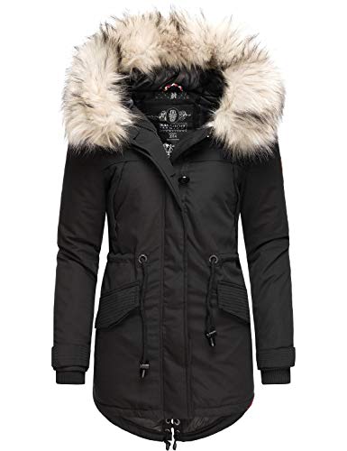 Navahoo Lady Like Veste d'hiver Parka avec Capuche pour Dame Noir S