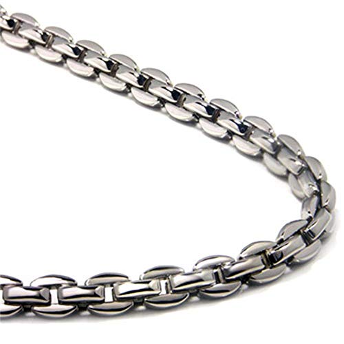 True Titanium Men's 5MM Oval Link Necklace Chain