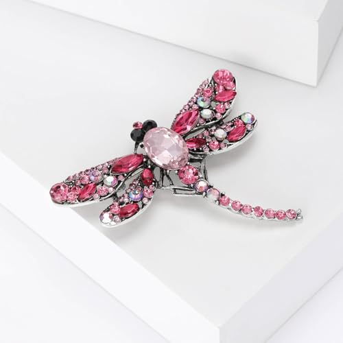Image of Crystal Dragonfly Brooches for Women Unisex Insect Pins Multi-coloured Optional Casual Party Accessories Gifts