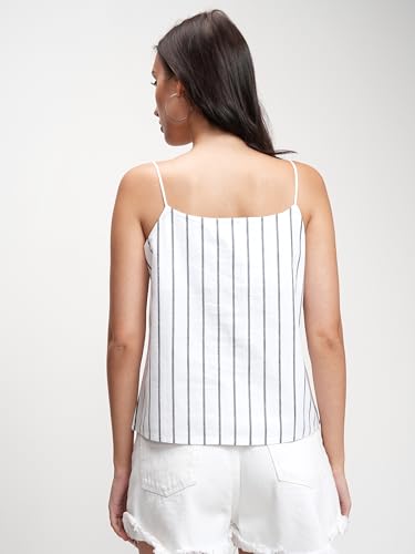 Image of Tokyo Talkies Women's Striped Cotton Crop Top | Shoulder Straps for A Casual & Breezy Look | Lightweight & Stylish | Tops for Woman | Women Tops | Women Crop Top