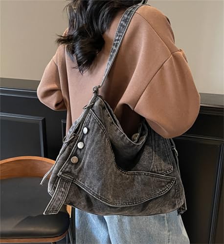 Large Capacity Denim Purses Retro Crossbody Bag Hobo Handbags Roomy Tote Bags 20254