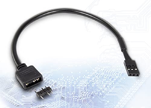 Inter-Tech Adapter 1x 3pin 5V RGB to 1x VDG Connector, 20 cm, Black