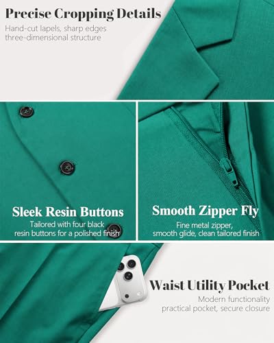 Image of MY'S Men's 3 Piece Suit Set with Tie, One Button Slim Fit Solid Jacket Vest Pants, Prom Party Wedding Business Suits for Men