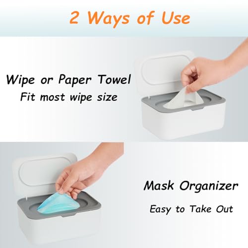 Wipes Dispenser, Wipe Holder for Baby & Adult, Seposeve Refillable Baby Wipe Container, Keeps Wipes Clean. Non-Slip, Easy Pull Wipes Pouch Case, Grey by Seposeve - Image 4
