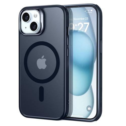 Image of ESR for iPhone 15 PlusMagnetic Phone Back Case , Compatible with MagSafe, Military-Grade Protection, Yellowing Resistant, Scratch-Resistant TPU Back, for iPhone 15 Plus, Classic Series, Frosted Black