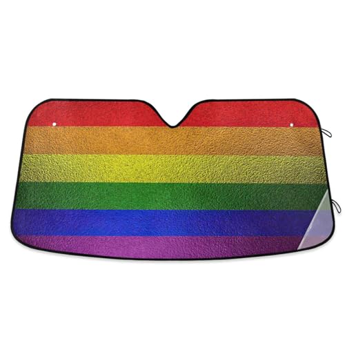 Parasol para parabrisas de coche, bandera de arco iris, LGBT, plegable, parasol para coche, reflector de coche, parasoles para parabrisas delantero (S)