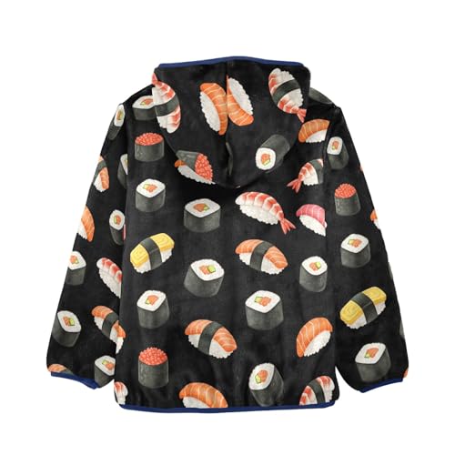 CHIFIGNO Sushi Black Toddler Winter Jacket, Kids Zip up Hoodie Soft for Fall Winter Spring 3T2