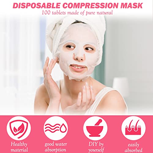Nc 100 Pcs Compressed Facial Mask Sheet Skin Care Diy Compressed Disposable Facial Masks Skin Care Face Sheet Facial Paper Natural Cotton Wrapped Paper #TOP5