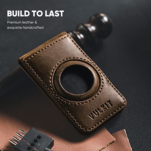 Image of VULKIT Men's Magnetic Money Clip with Airtag Holder - Airtag NOT Included- Holds Up to 15 Cash or 8 Cards, Espresso, Slim, Minimalist