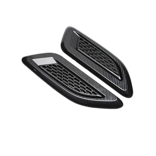 2個入り ユニバーサルカーエアインテークインレットボンネットフードスクープベントステッカー装飾カバーチューニングオートマスタングアクセサリー対応(Carbon)