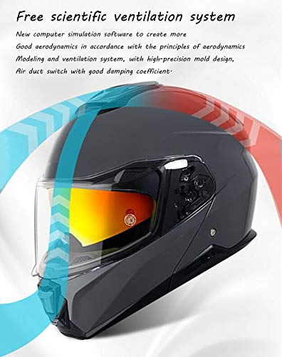 Casque de moto flip Bluetooth avec double visière de protection