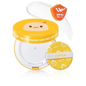 ATOPALM | Tok Tok Facial Sun Pact | Sun Cushion SPF43 PA+++ | Sunscreen Korean | For Dry and Sensitive Skin | Outdoor Sunscreen Compact | Moisturizing Spf Cushion Mineral Cream | Korean Skincare | 15g