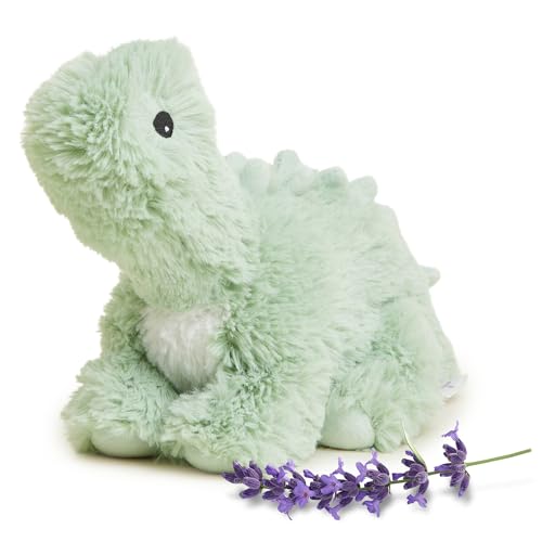 Image of warmies Microwavable & Weighted Stuffed Animals, Green Long Neck Dinosaur - Heated Stuffed Animal Plushie for Warmth & Comfort - Soft Plush Toys for Adults & Children (Boys, Girls, Babies & Toddlers)