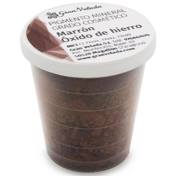 Pigmento Mineral Marrón Óxido de Hierro Cosmético | Ideal para Maquillaje y Cosméticos Naturales | Calidad y Estabilidad Garantizadas | Uso en Jabones, Cremas y Más | 30 cc