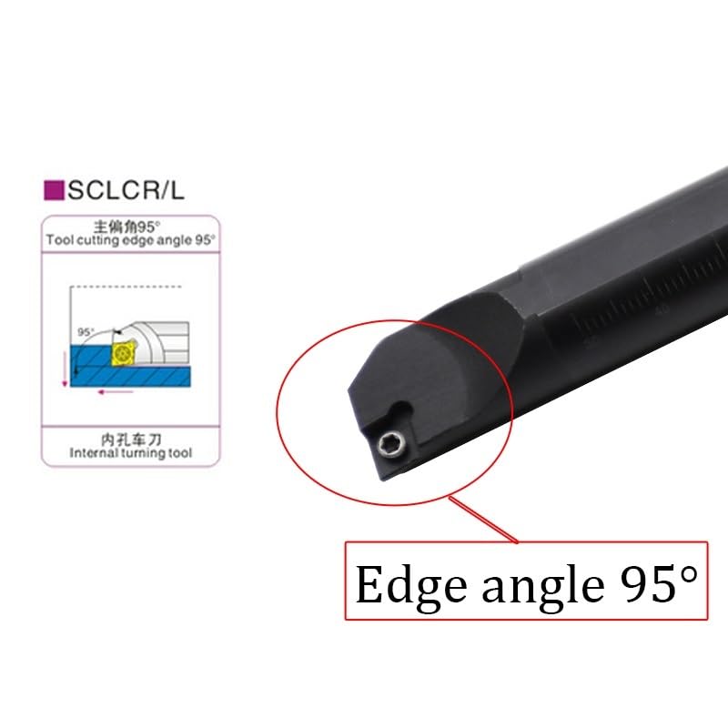 1pc S08K-SCLCR06 Lather Tool Holder 95 Degrees Internal Turning Tools Boring Bar Turning Tools Lather Holder for CCMT060204/08(S08K-SCLCL06)