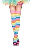 Leg Avenue womens Rainbow Pride Festival Thigh Highs Socks Hosiery, Neon Rainbow, One Size US