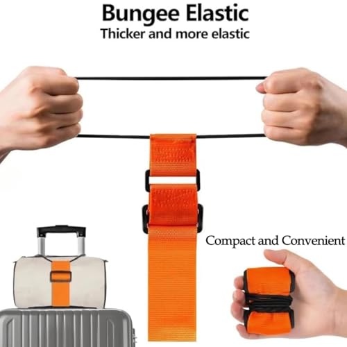 Image of Rainbow Luggage Straps Adjustable Suitcase Belts 3 Pack Travel Set Adjustable Secure Fit • Elastic Nylon Belt • Bright Rainbow Colors • Dual Stretch Loops • Easy Travel Organization