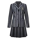 Women Costume Girls School Uniform Pleated Skirt Adult Stripes Suits Sets Halloween Party Outfits