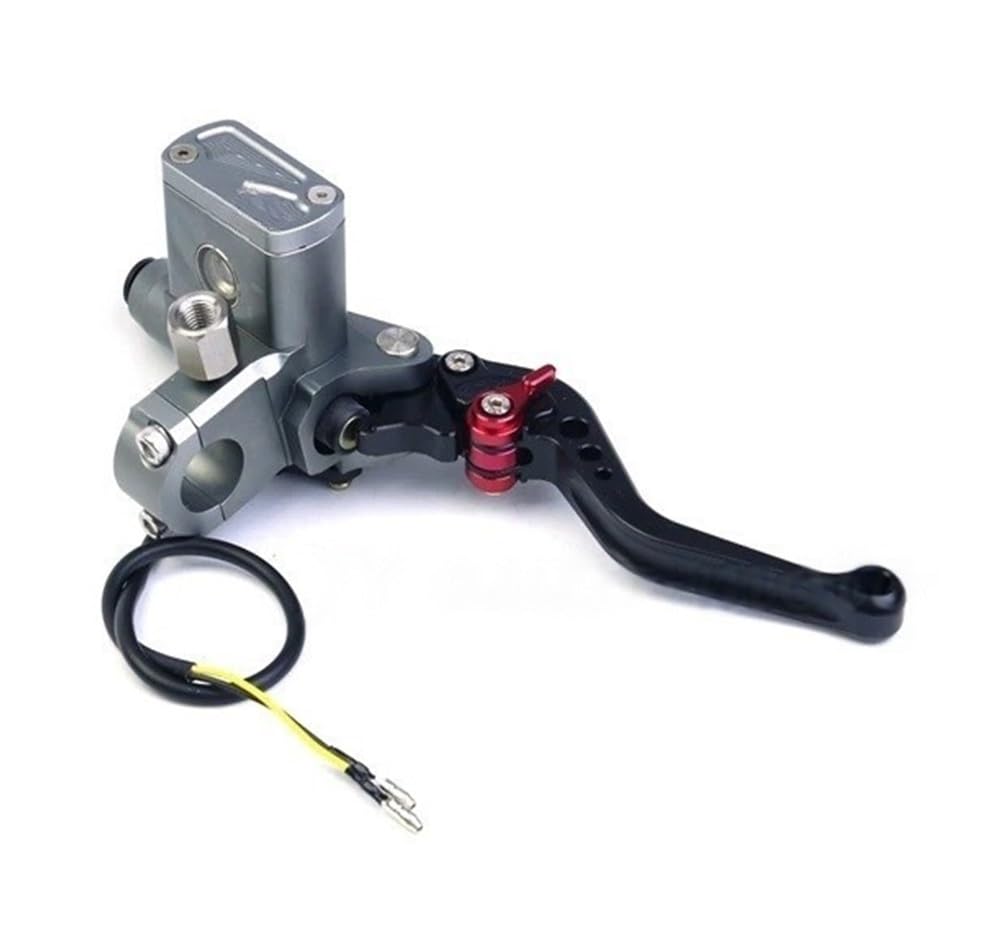 Mlioju Grey Right Motorcycle Clutch Lever Master Cylinder Brake Hydraulic Clutch Motorcycle Fluid Reservoir Levers Universal 22Mm For