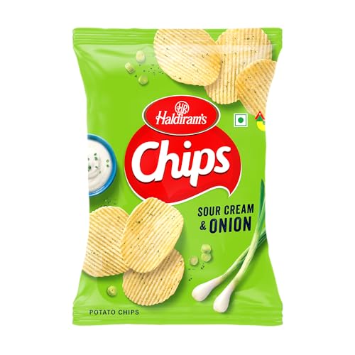 Image of Haldiram's Potato Chips, Sour Cream N Onion Flavour, 89g /95g(Weight may vary)| Crispy & Crunchy Snack | Tangy & Savory Flavour | perfectTea-Time & On-the-Go Munchies | Made in India