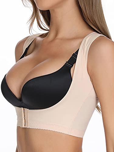 Slimbelle Women Sleeveless Posture Corrector Bra Chest Support Vest Back Brace Compression Shaper Beige M #TOP12