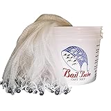 Lee Fisher Joy Fish MULLET Cast Net with 1-Inch Square Mesh, 2” Stretch (6FT RADIUS)