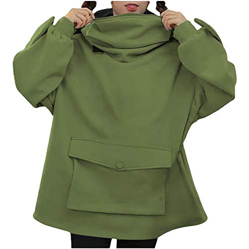 Entwicklung Women Novelty Frog Hoodie Cute Animal Shape Zip up Green Hooded Top Sweatshirt The Frog Kisses The Princess Pullover Top