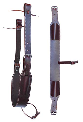Sangle arrière de selle western marron en cuir avec billettes pour cheval