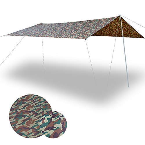 タープ 迷彩 タープテント テントシート LUNT 多機能タープ 300*290cm タープテント タープテント テントシート 軽量タープ 防水 タープ ロープ レジャーシート タープ 軽量 日除け 天幕 シェード サンシェルター アウトドア キャンプ用品 5-8人用 収納袋付き (迷彩2)