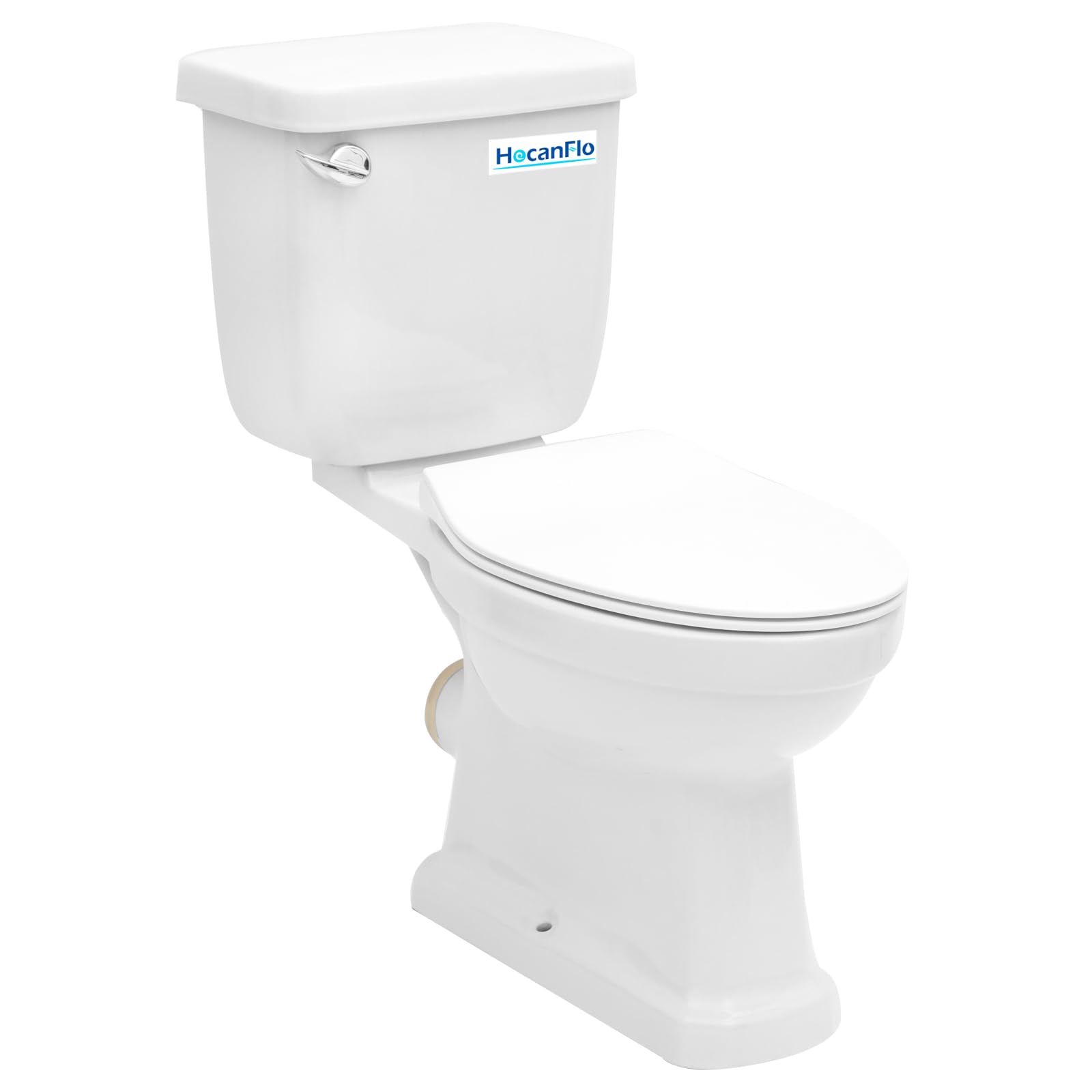 Macerating Toilet Bowl and Water Tank for Basement, Two-Piece Upflush Toilet with Soft Closing Seat, Round Toilet Bowl, Water Tank,